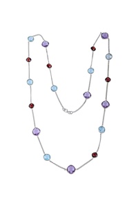 Collar de Topacio Azul, Amatista y Granate en Plata de Ley 92.5 KLSS-40176 - Product Image 4