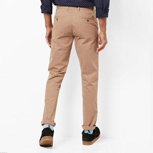 Pantalones Chinos Rectos de Primera Clase para Hombre, Duraderos, Corte Regular, Estilo Elástico con Logotipo de Nuevo Diseño en la Cintura, Lavado Claro, Artículo de Marca - Product Image 3