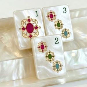 Wholesale Hand Carved American <b>Mahjong</b> Tiles, 2026 Hot-Selling Baroque Pearl Shell Acrylic Engraved <b>Mahjong</b> <b>Set</b> for Western Play - Product Image 2