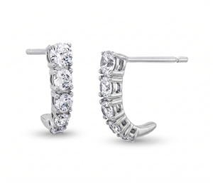 <b>Hoops</b> Earrings Diamond Earrings Gold and <b>Silver</b> Earrings Natural and Lab Grown Diamonds Earrings <b>Hoops</b> Fine Jewelry for Women - Product Image 2