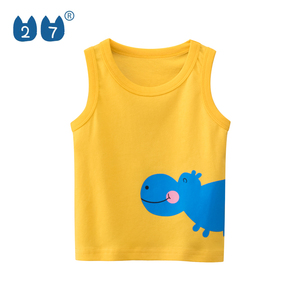 Cartoon Animal Printed Men's <b>Knitted</b> <b>Tank</b> <b>Top</b> O-Neck Casual Style Multiple Colors Available - Product Image 4