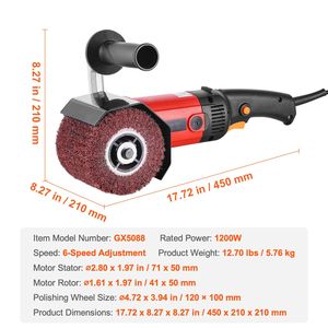 Lucidatrice Elettrica Portatile da 1200W con 6 Velocità Variabili per la Condizionamento delle Superfici - Product Image 4