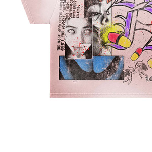 T-shirt formel surdimensionné pour homme, manches courtes, tricoté 100 % coton, imprimé sérigraphié, col roulé, coupe classique, couleur unie - Product Image 3