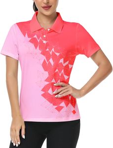 Artículos Más Vendidos 2026: Polo de Punto de Manga Corta con Estampado de Puntos Turquesa para Mujer, Secado Rápido, Ropa Casual, Camisetas Polo OEM - Product Image 5