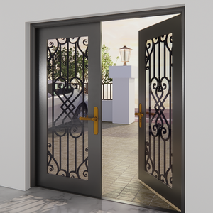 Porte en fer pour maisons résidentielles, modèles de portails doubles en fer, styles de portes d'entrée modernes et solutions de fenêtres haut de gamme. - Product Image 3