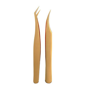 Pince à épiler professionnelle antistatique en acier inoxydable durable, avec prise confortable et pointe lisse pour les cils - Product Image 5