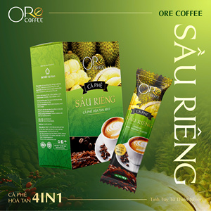 Premium 4 en 1 Durian polvo de café instantáneo rico cremoso sabor único Vietnam Robusta Beans OEM fábrica paquete a granel precio bajo - Product Image 2