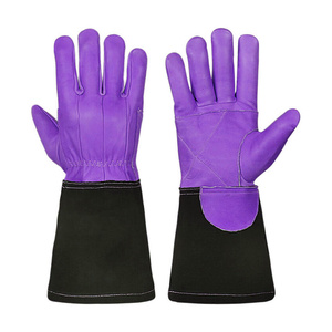 Gants de sapeur-pompier et de barbecue robustes en cuir de vachette pleine fleur et croûte de cuir, résistants à l'abrasion, ignifuges et soudés par TIG - Product Image 4