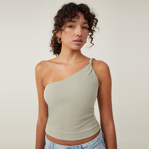 Nouveau design – Débardeurs pour femmes à épaule unique, style streetwear, coupe courte, décontractés, les plus vendus en gros - Product Image 4