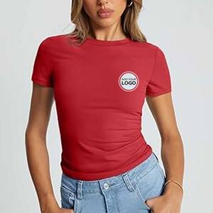 Camisetas Casuales Ajustadas y Elásticas para Mujer, Camiseta Básica Bella+Canvas Ecológica con Cuello Redondo - Product Image 1