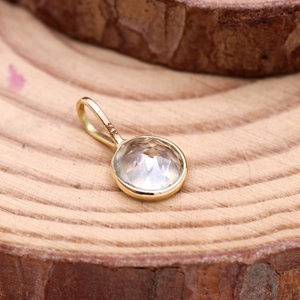 จี้พลอยอเมทิสต์สีเขียวธรรมชาติทรงกลม ตัวเรือนทองคำขาว 14K ประดับพลอยสำหรับผู้หญิง - Product Image 6