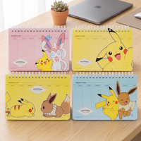 Juego de 4 Cuadernos Espiralados con Diseño Coreano, Papelería Infantil con Personajes Lindos, Diario Pikaed, Útiles Escolares de Anime, Regalo al por Mayor