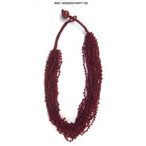 Collier élégant en perles de verre crochetées rouges, bijoux de mariage pour femmes, perles colorées multicouches, fiançailles, qualité supérieure à prix de gros - Product Image 2
