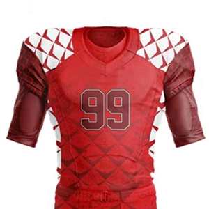 Uniforme de Fútbol Americano Personalizado con Mangas Cortas y Opción de Talla Grande, Alta Calidad, 100% Poliéster, Logotipo Personalizado - Product Image 2