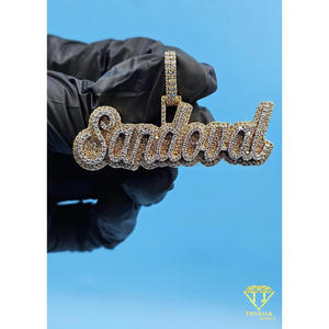 Hip Hop Moissanite Diamond <b>Name</b> Pendant Iced Out Gold <b>Chain</b> Custom Bling Jewelry Gift - Product Image 4