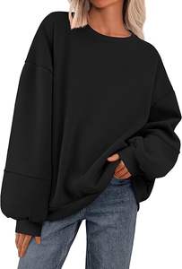 Sudadera de Manga Larga de Alta Gama para Mujer, Cuello Redondo, Color Sólido, Tejido Transpirable, Color y Talla Personalizables, Estilo Hip Hop, Otoño, OEM - Product Image 4