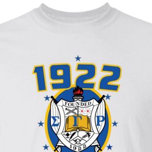 เสื้อยืดพิมพ์ลาย Sigma Gamma Rho สีขาว ผ้าฝ้าย เสื้อยืดออกแบบตัวอักษรกรีกแบบกำหนดเอง เสื้อทีมชมรมคุณภาพพรีเมียม เสื้อขายส่ง - Product Image 6