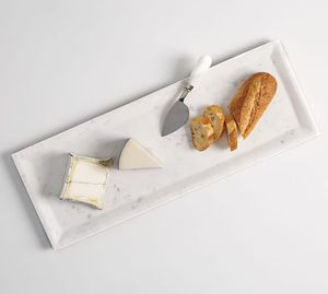 Square Marble Serving <b>Tray</b> With Metal Handles For Stylish Serving Of <b>Snacks</b> Drinks And Appetizers In Living Room - Product Image 4