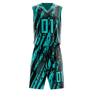 Ensemble d'uniformes de basketball en polyester de haute qualité, séchage rapide, impression par sublimation, logo personnalisé, vêtements de sport automatisés de haute qualité - Product Image 1