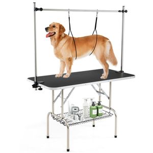 Tavolo da Toelettatura per Animali Domestici Pieghevole a Forma di H, Regolabile, Capacità 330 LBS, Silenzioso e Rimovibile, per Cani Piccoli e Grandi - Product Image 1