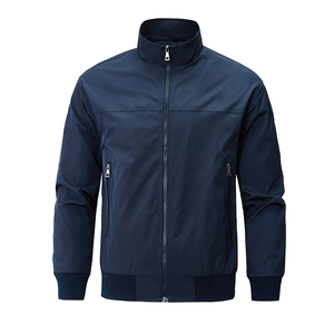 Mego Industry Herren Casual Bomberjacke Stehkragen Reißverschluss Atmungsaktiv Winddicht Khaki Einfarbig Geometrisches Muster Herbst Canvas - Product Image 3