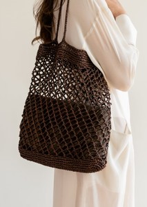 <b>Raffia</b> Net Bag in Tan, Crochet <b>Raffia</b> <b>Tote</b>, Summer <b>Tote</b> Bag, Straw Mesh Bag, Handcrafted <b>Tote</b>, Net Shoulder Bag - Product Image 3