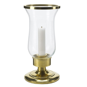 Table <b>Hurricane</b> Glass Candle Jar Holder Gold Color Metal and Glass Wedding Tabletop for Home Hotel Restaurant Decoration - Product Image 1
