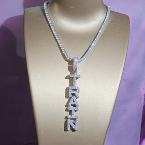 Collier Pendentif Charme en Argent 925 et Moissanite Qualité Export, Bijoux Hip Hop pour Hommes et Femmes, Style Bling Glacé, Luxe Streetwear, Cadeau en Promotion - Product Image 1