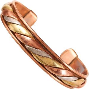 Brazalete Magnético Artesanal de Tres Tonos para el Manejo de la Artritis, Brazalete Magnético de Bienestar Holístico para Uso Diario - Product Image 1