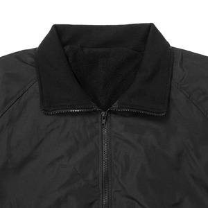 Chaqueta bomber negra para hombre, informal, con cierre de cremallera, a prueba de viento, con cuello vuelto, ropa exterior de poliéster a prueba de viento, para otoño. - Product Image 2