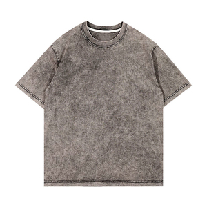 Vente en gros Nouveauté 2026 T-shirts pour hommes à col rond avec logo personnalisé, effet délavé à l'acide, 100% Coton, respirant, anti-plis, séchage rapide, coupe classique - Product Image 5
