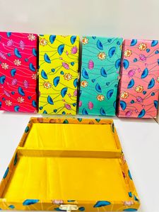 Luxury Handmade Floral Fabric Jewelry Storage <b>Box</b> with Golden Lock Multipurpose Organizer Case for <b>Earrings</b> Rings Bangles - Product Image 4