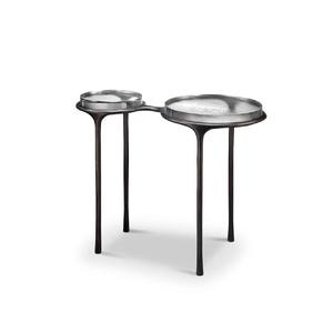 โต๊ะกาแฟทรงกลมลายปลา โต๊ะข้างโลหะ คุณภาพแบบโบราณ ขนาดสั่งทำได้ โต๊ะข้างอะลูมิเนียมสีทองเหลือง - Product Image 4