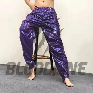 Pantalon large en cuir noir pour moto, unisexe adulte toutes saisons, avec ceinture - Product Image 5