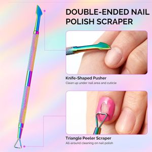 Kit de coupe-cuticules 4-en-1 en acier inoxydable, pousse-cuticules double face, coupe-ongles pour manucure et pédicure, portable et durable pour la maison - Product Image 6