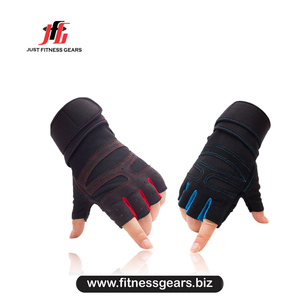 Guantes de Levantamiento de Pesas JUST FITNESS GEARS de Cuero PU, Medios Dedos, Correa de Muñeca Ajustable, Ligeros, de Secado Rápido, para Ciclismo Deportivo - Product Image 6