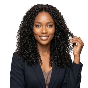 100% Remy Weft Curly Hair Highlighted Full Lace <b>Wig</b> Long Natural <b>Black</b> Hair Natural Wave Texture Human Weft Customizable - Product Image 1
