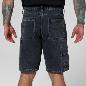 Hot Selling Casual Wear 100% Cotton 14 OZ Denim Fabric Stone Washed Baggy Denim Jorts Light Ripped off Raw Hem Men's <b>Shorts</b> - Product Image 6