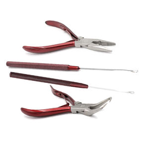 Kit de pinces à extensions de cheveux de haute qualité avec poignée ergonomique, micro-anneaux et aiguille à boucle pour une application facile des extensions de cheveux - Product Image 6