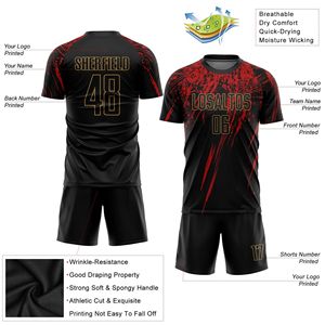 ชุดเสื้อฟุตบอลแบบแห้งเร็ว 100% โพลีเอสเตอร์ ระบายอากาศได้ดี แบบสั่งทำพิเศษ ทรงแอธเลติก ชุดฟุตบอลแบบซับลิเมชั่น พร้อมปักชื่อและหมายเลขส่วนตัว - Product Image 6