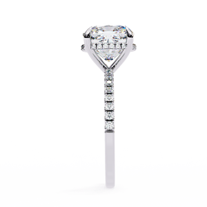3.25ct EF VVS-VS IGI Certified <b>Cushion</b> Cut Lab Grown Diamond Rhodium Plated 14K Gold Engagement Ring - Product Image 4