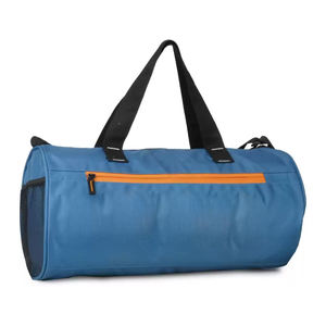Unisex Navy Blue Water Resistant Nylon Duffel <b>Bag</b> Orange Zipper 20-<b>30L</b> Capacity Soft Handle Polyester for Fitness Training - Product Image 6