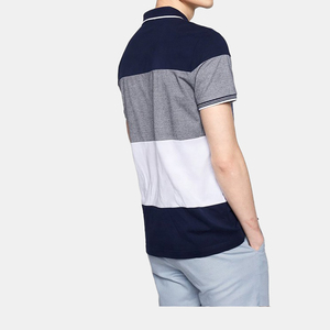 Polo de Hombre en Tejido Transpirable, con Bloques de Color, de Punto, Manga Corta, Corte Regular, Diseño con Botones, Azul Marino, Gris, Blanco - Product Image 3
