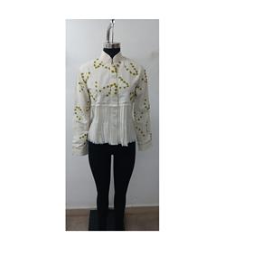 Haut pour femme avec motif de points verts sur fond blanc, combinaison unique au design moderne, parfait pour les fêtes et le quotidien - Product Image 3