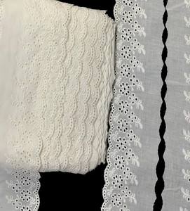 P.C. JAIN TEXTILE PRIVATE LIMITED Tissu en dentelle 100 % coton respirant et à séchage rapide, bordure en dentelle ajourée festonnée - Product Image 4