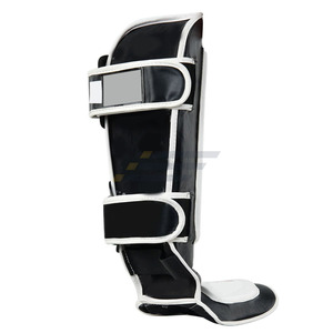 Protège-tibias et protège-pieds en cuir de vachette véritable pour MMA, Kickboxing, Muay Thai et Boxe - Product Image 2