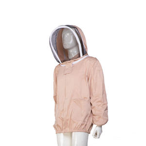 Chaqueta de Protección para Apicultura con Velo de Malla Desmontable, Ajuste Holgado, Mangas de Poliéster y Algodón, Ropa de Seguridad Rosa para Fábrica y Taller - Product Image 3