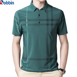 Colección de Verano, Nueva Camiseta Polo Moderna para Hombre, Camiseta Polo de Negocios, Manga Corta a Rayas, Informal para el Trabajo, con Estampado Sólido - Product Image 5