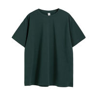 T-shirt en coton tricoté pour homme, coupe ample, couleur unie, manches courtes, col rond, décontracté, teinture unie, longueur normale, séchage rapide, respirant