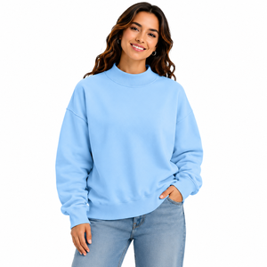 Sudadera de Cuello Alto para Mujer, Fabricada por Profesionales, Tela de Alta Calidad, Color Blanco, Talla Grande, para Usar en Todas las Estaciones - Product Image 3